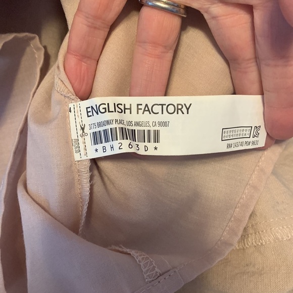 ANTHROPOLOGIE ENGLISH FACTORY FRONT KNOT BUTTON MIDI DRESS SMALL TAN FLANNEL - Picture 11 of 12